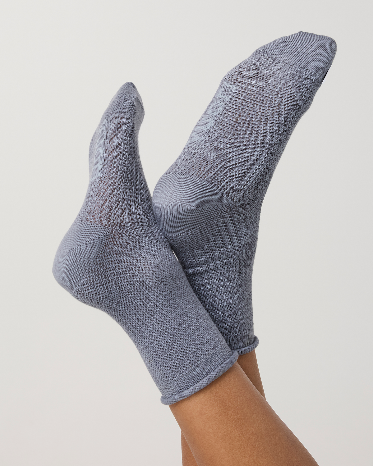 Quarter Crew Pointelle Sock | Coastal Fog