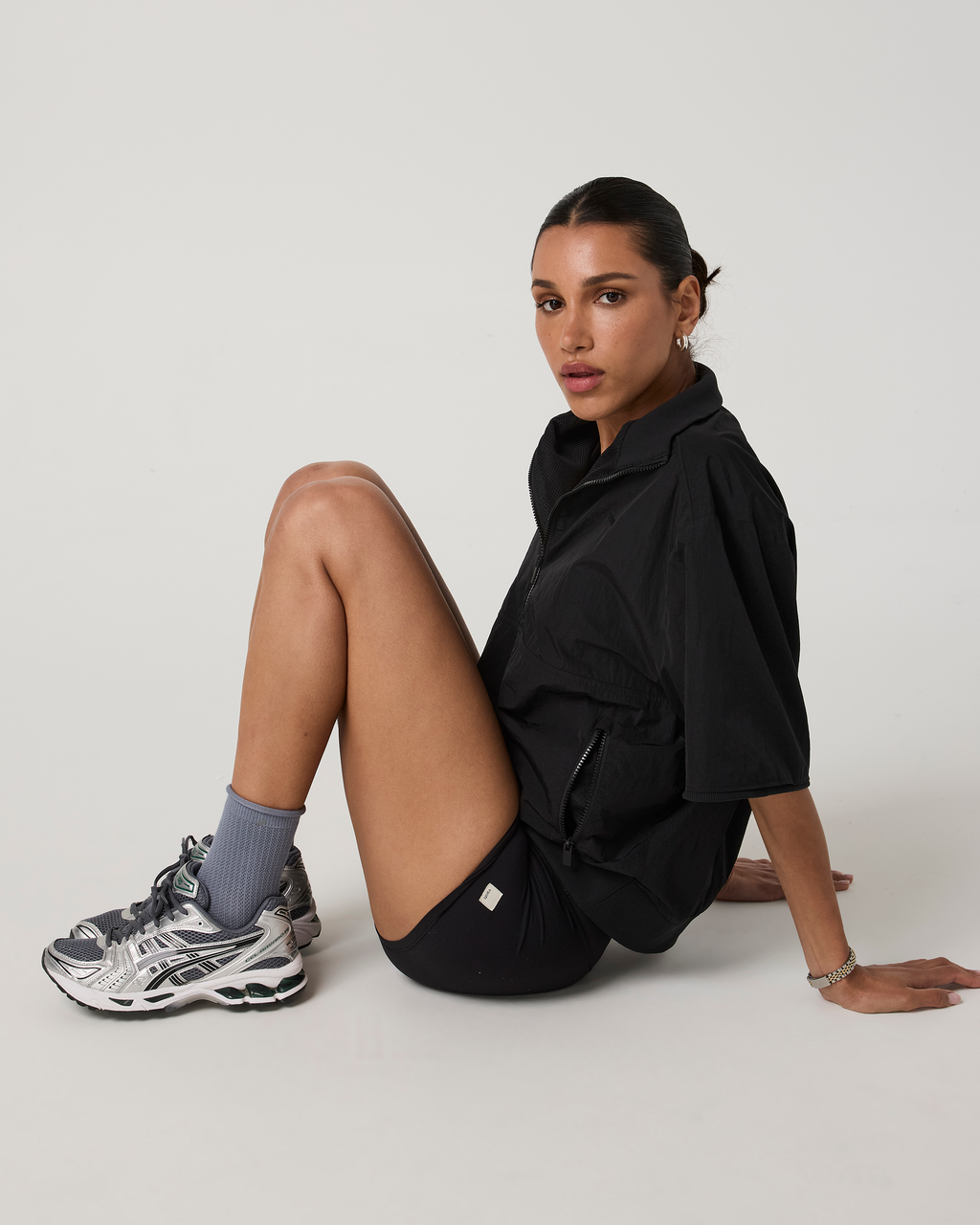 Quarter Crew Pointelle Sock | Coastal Fog