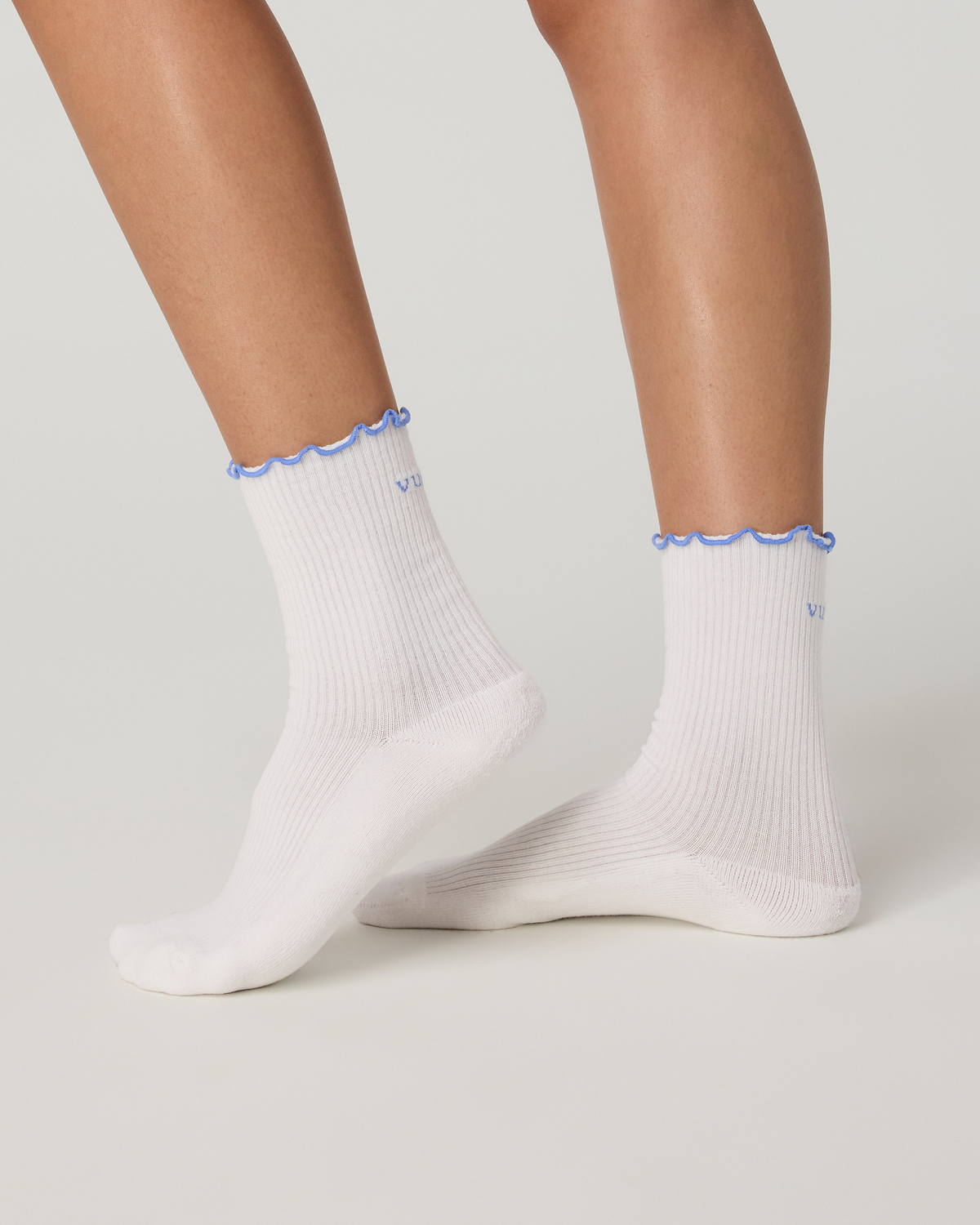 Half Crew Ruffle Sock | Riviera Blue