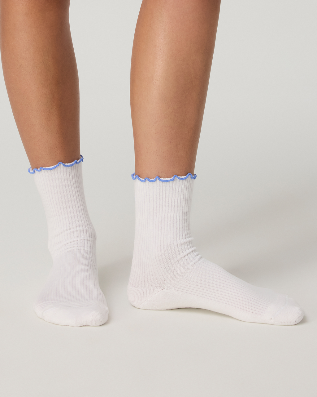 Half Crew Ruffle Sock | Riviera Blue