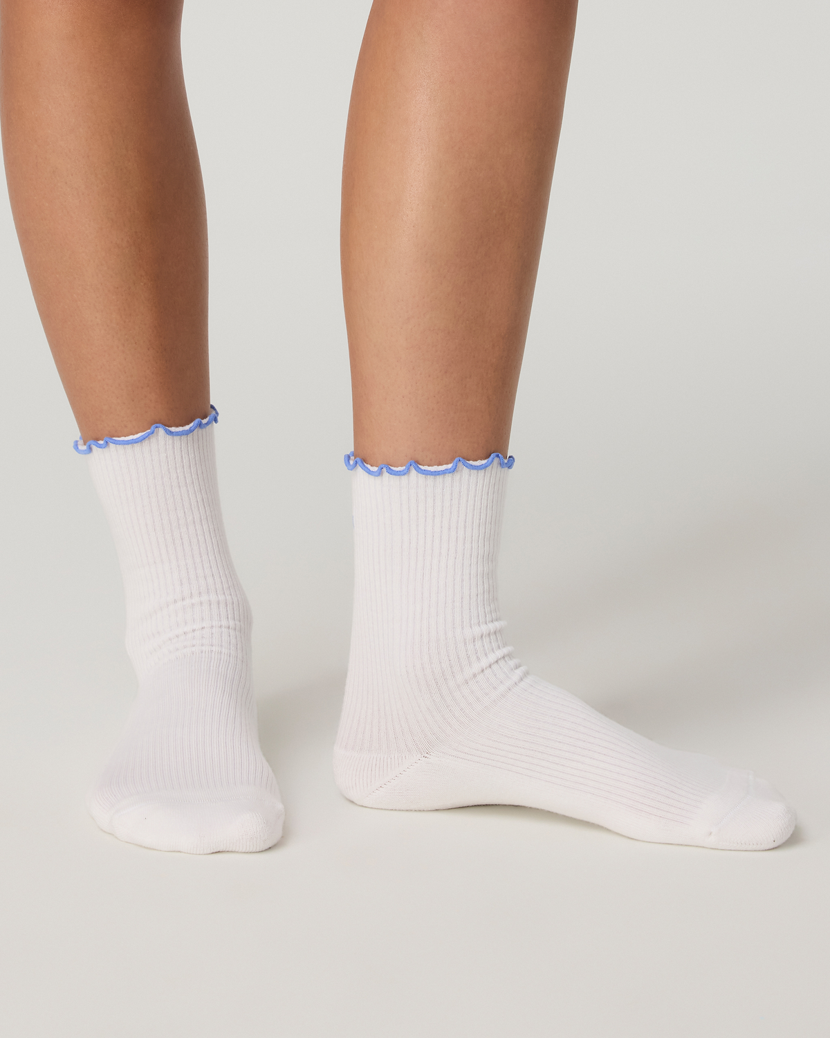 Half Crew Ruffle Sock | Riviera Blue