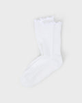 Half Crew Ruffle Sock | White
