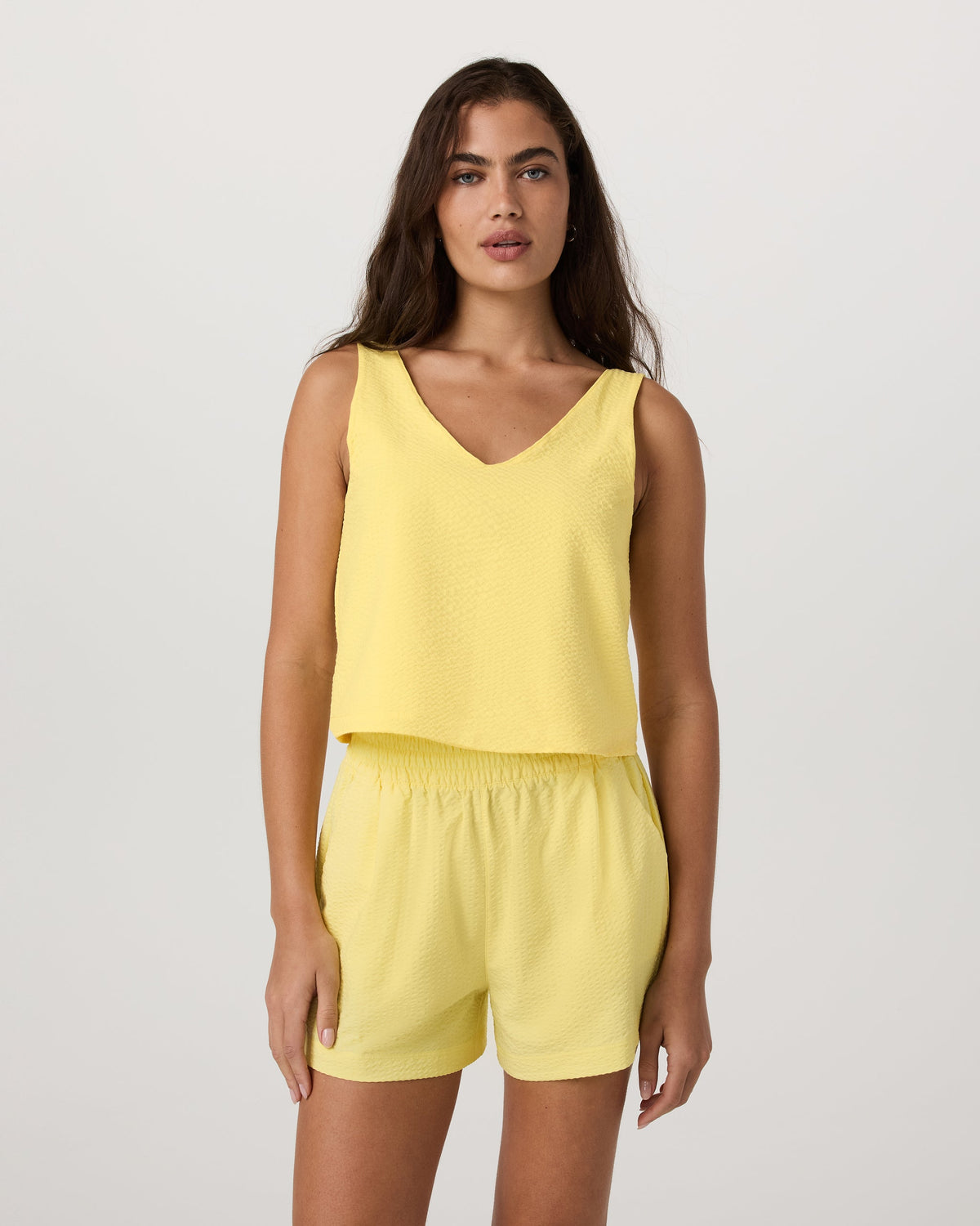 Villa Textured Crop Tank | Sunlight