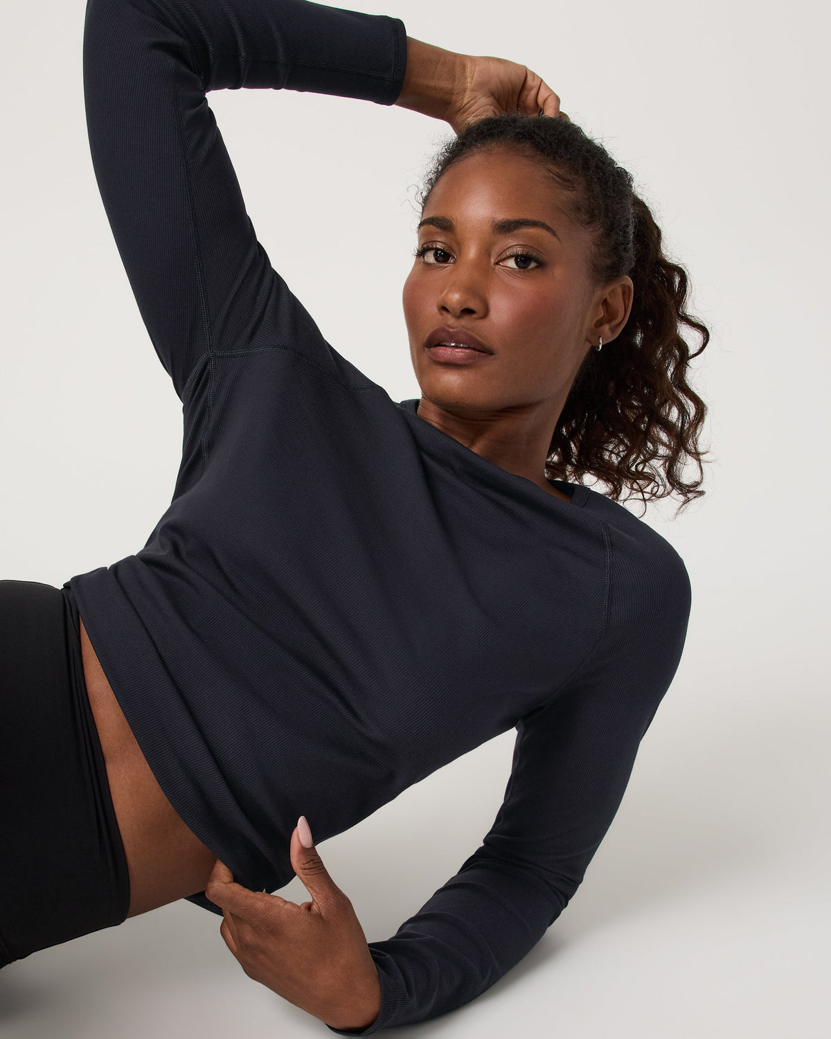 Long Sleeve Pose Crew | Black