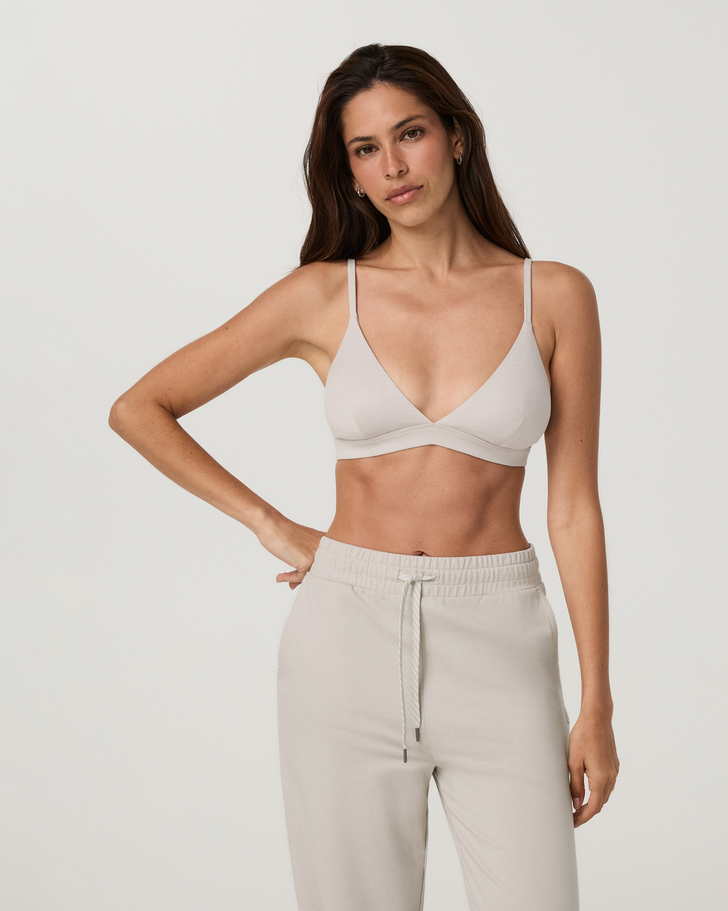 Halo Triangle Bra | Ecru Heather