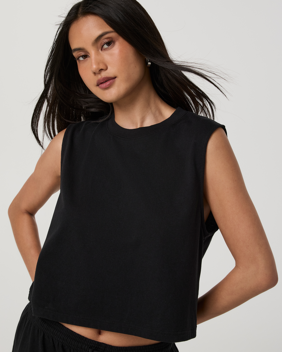 Heavyweight Cotton Easy Tank | Black
