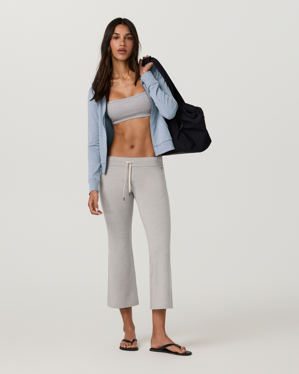 Halo Mini Full Zip Hoodie - Long | Coastal Fog Heather
