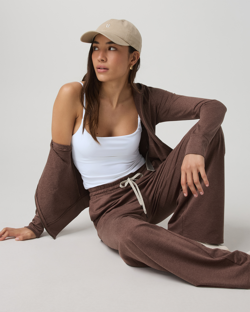 Halo Mini Full Zip Hoodie | Sable Heather