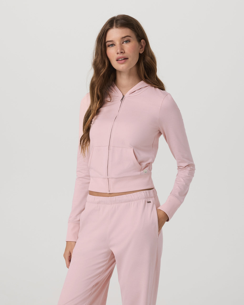 Halo Mini Full Zip Hoodie | Vintage Rose Heather