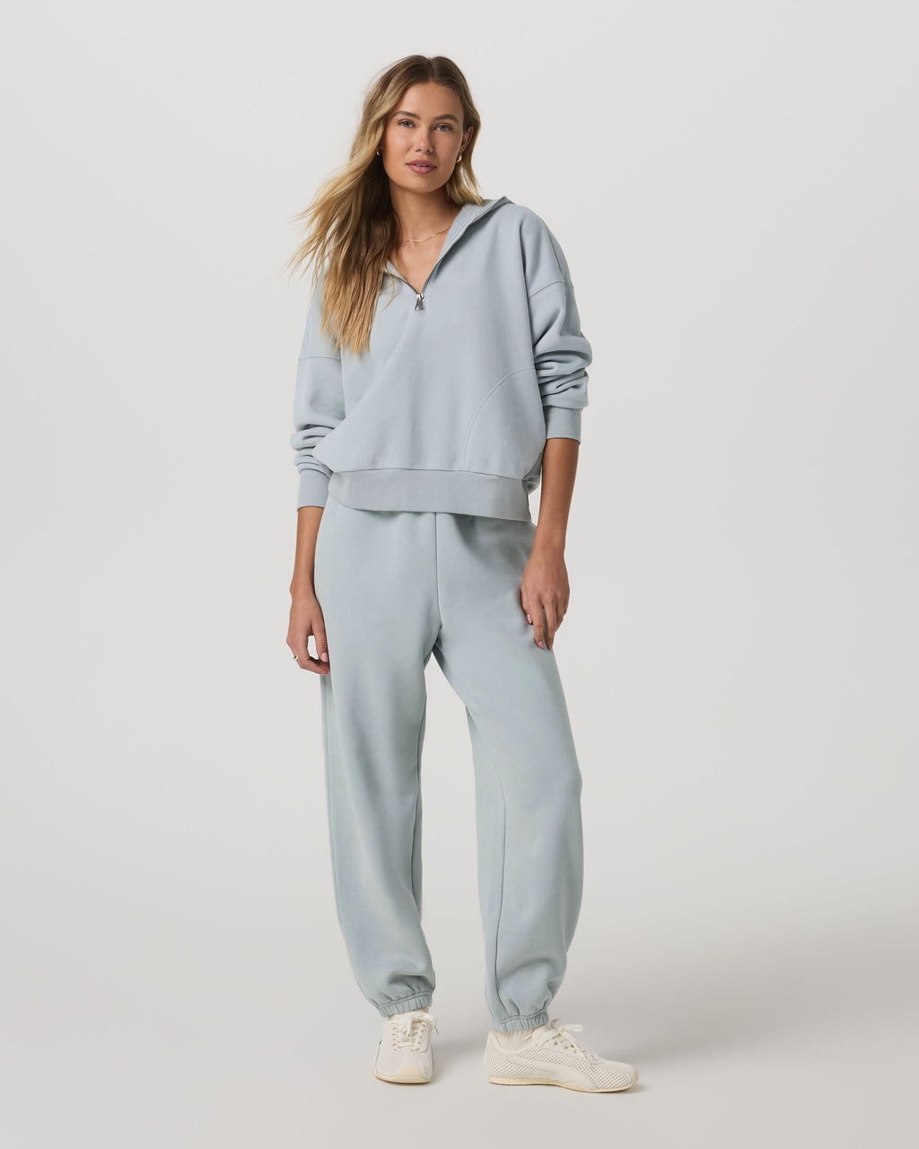 Restore Relaxed Half Zip Hoodie | Blue Haze