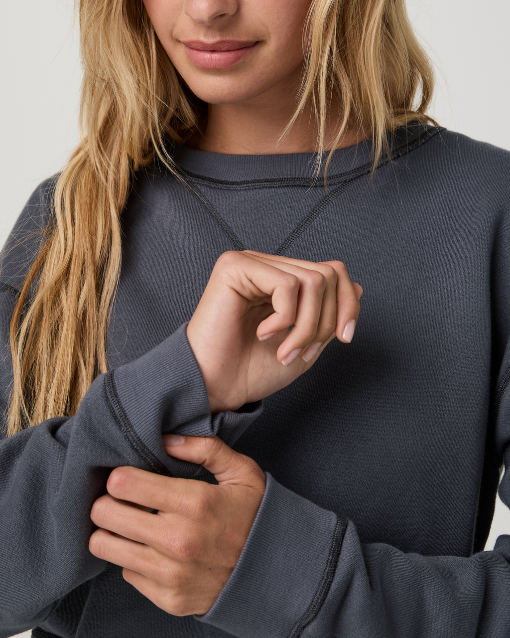 Reverse Fleece Crew | Moonlight