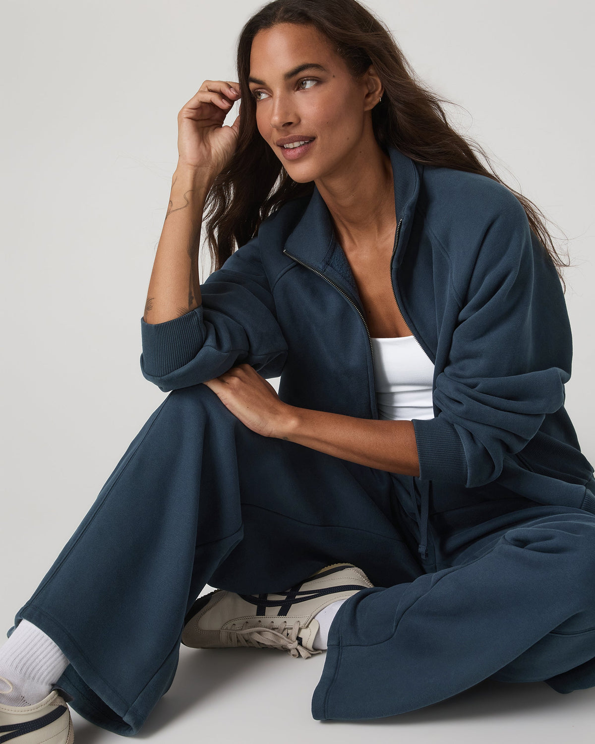 Restore Double Zip Sweatshirt | Ocean Blue