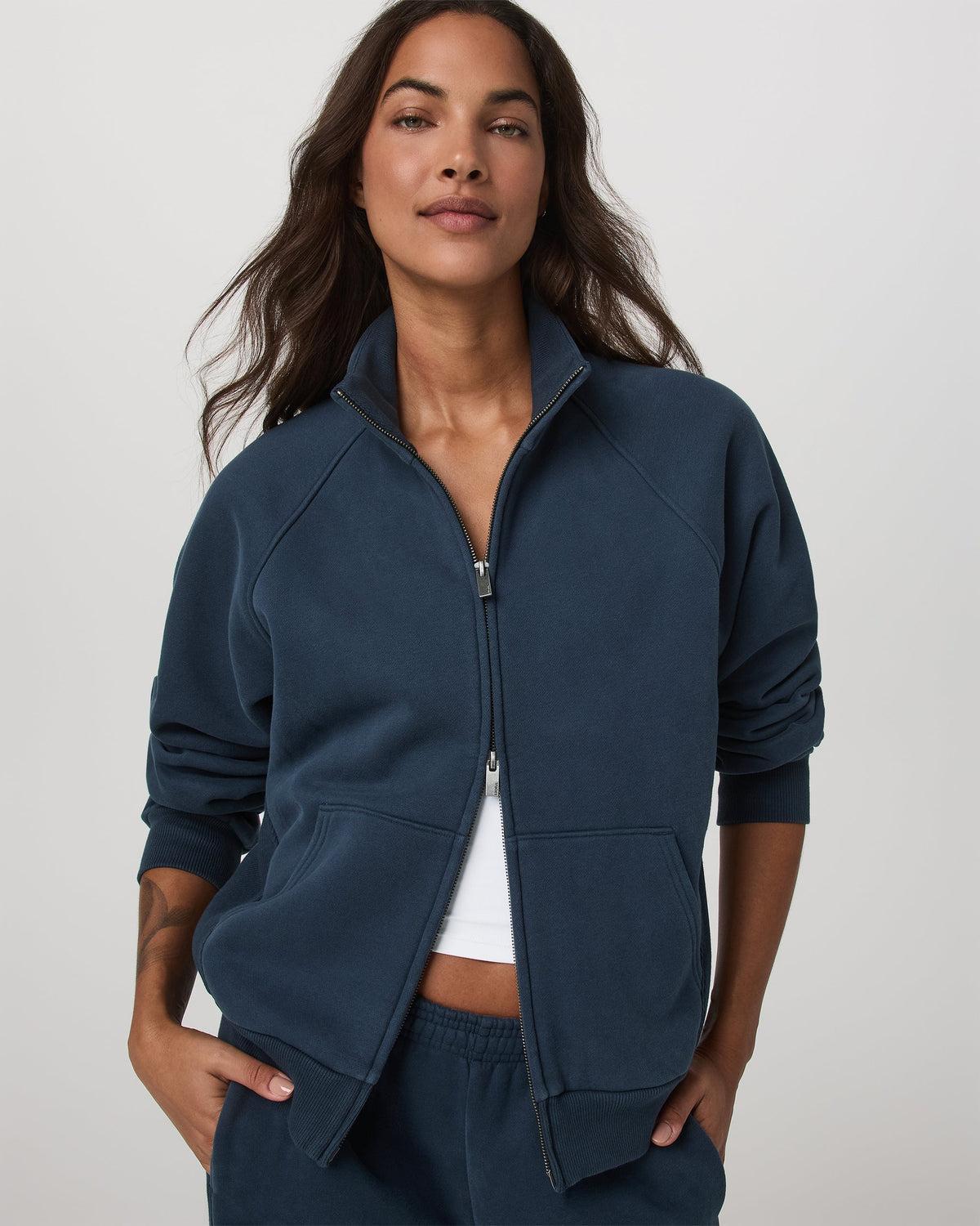 Restore Double Zip Sweatshirt | Ocean Blue