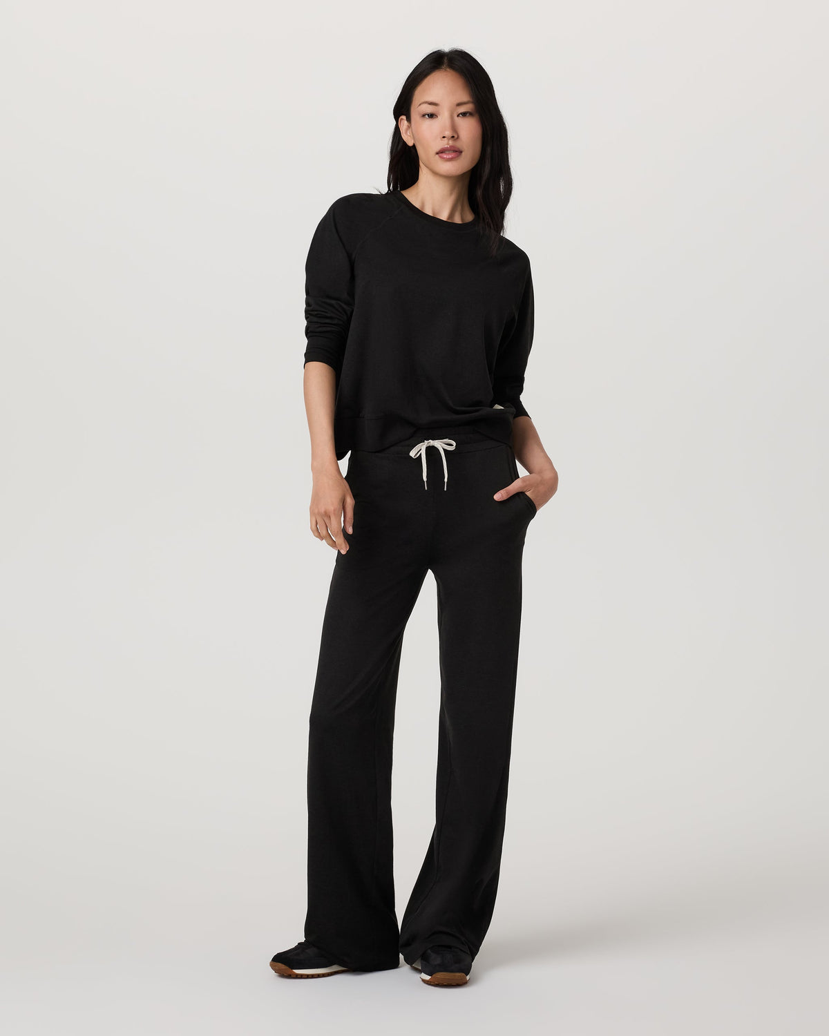 Long Sleeve Halo Crew | Black Heather