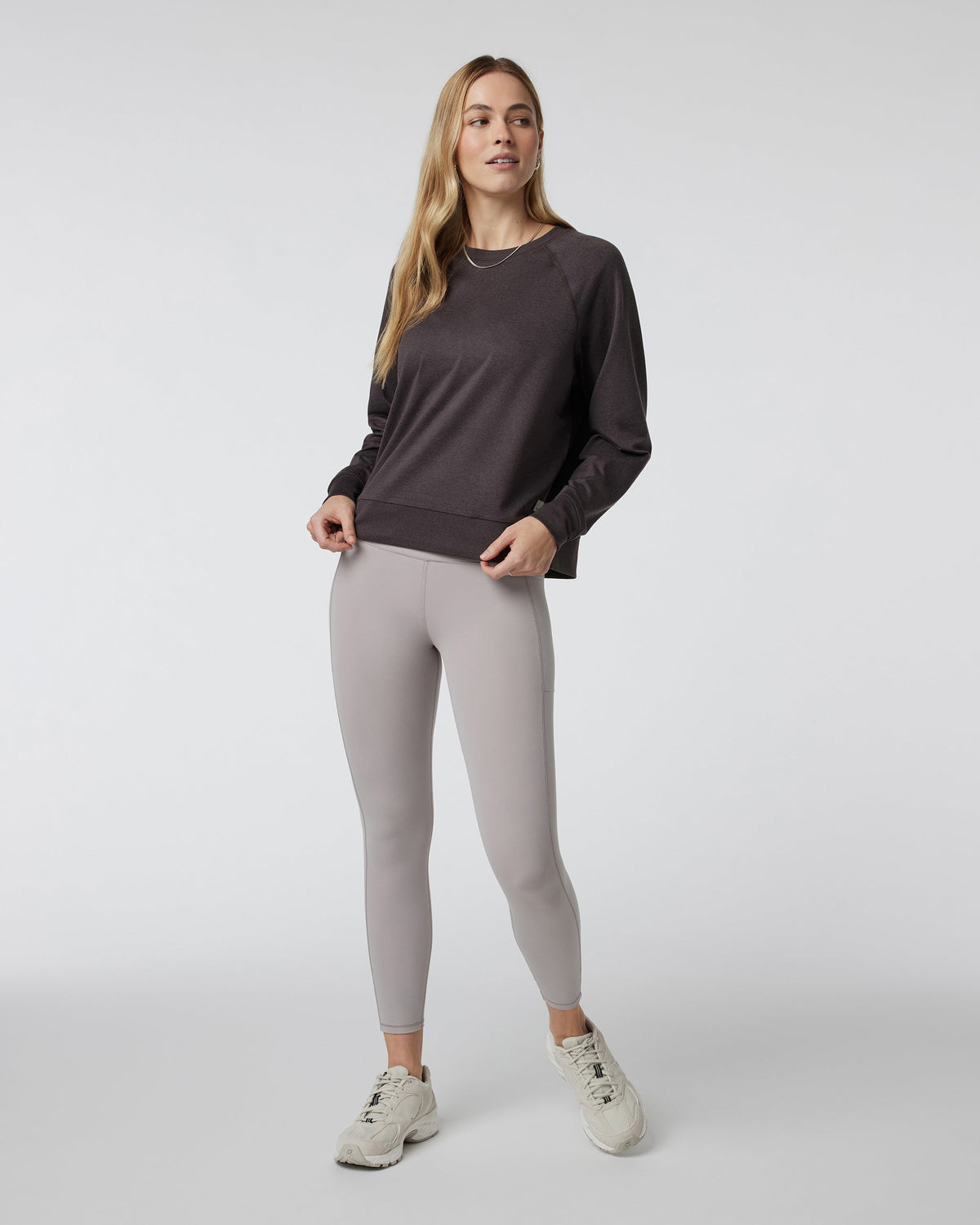 Long Sleeve Halo Crew | Sangria Heather