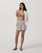 Villa Pinstripe Short | Suede Pinstripe