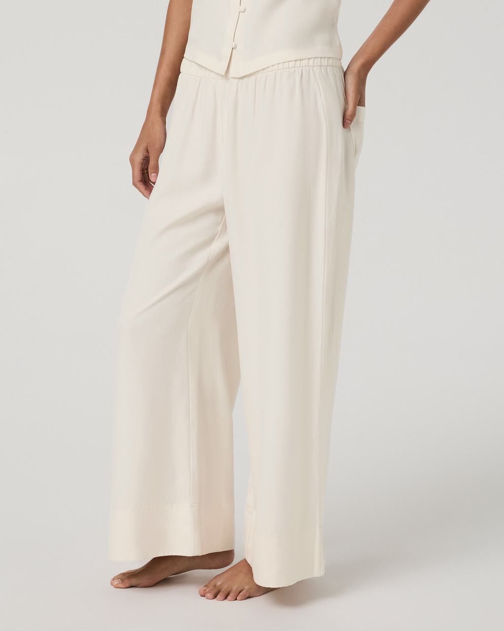 Trestles Twill Crop Wideleg Pant | Natural