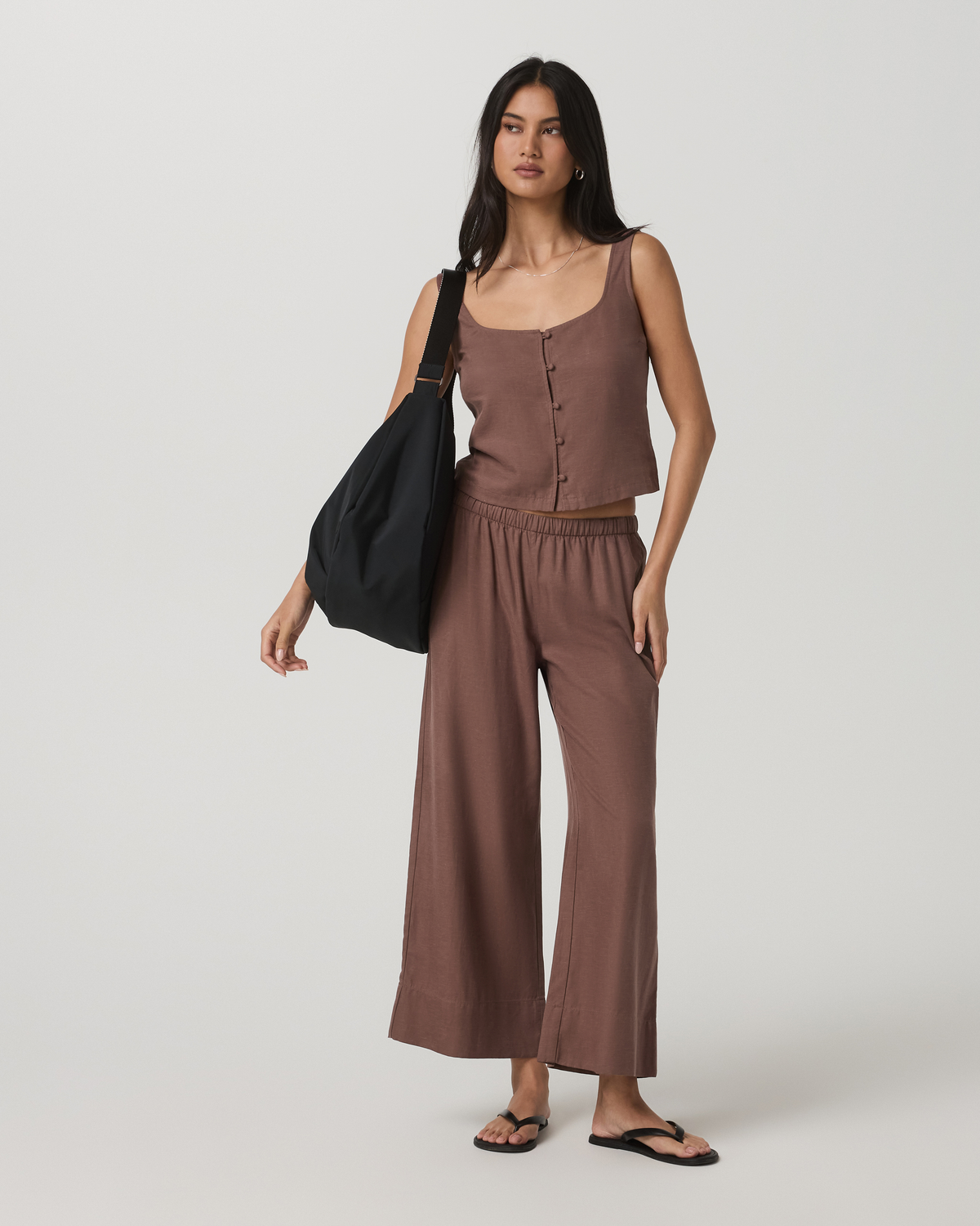 Trestles Twill Crop Wideleg Pant | Sable