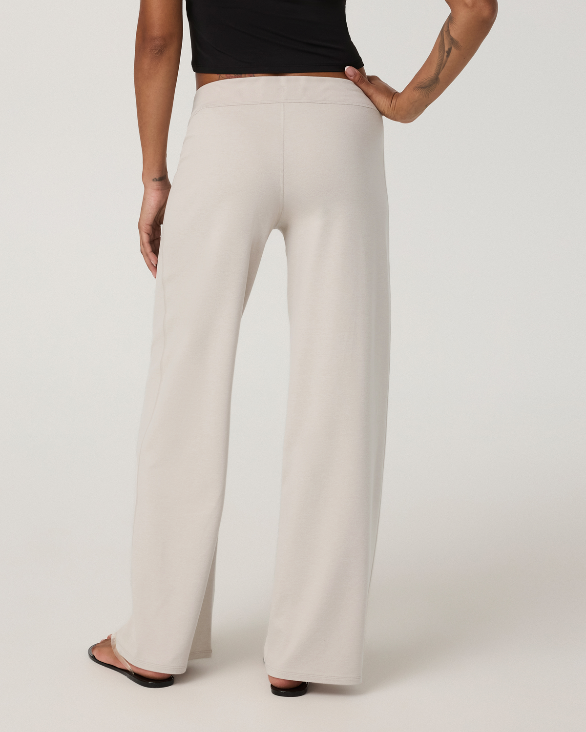 Halo Low Rise Straight Leg Pant - Long | Ecru Heather