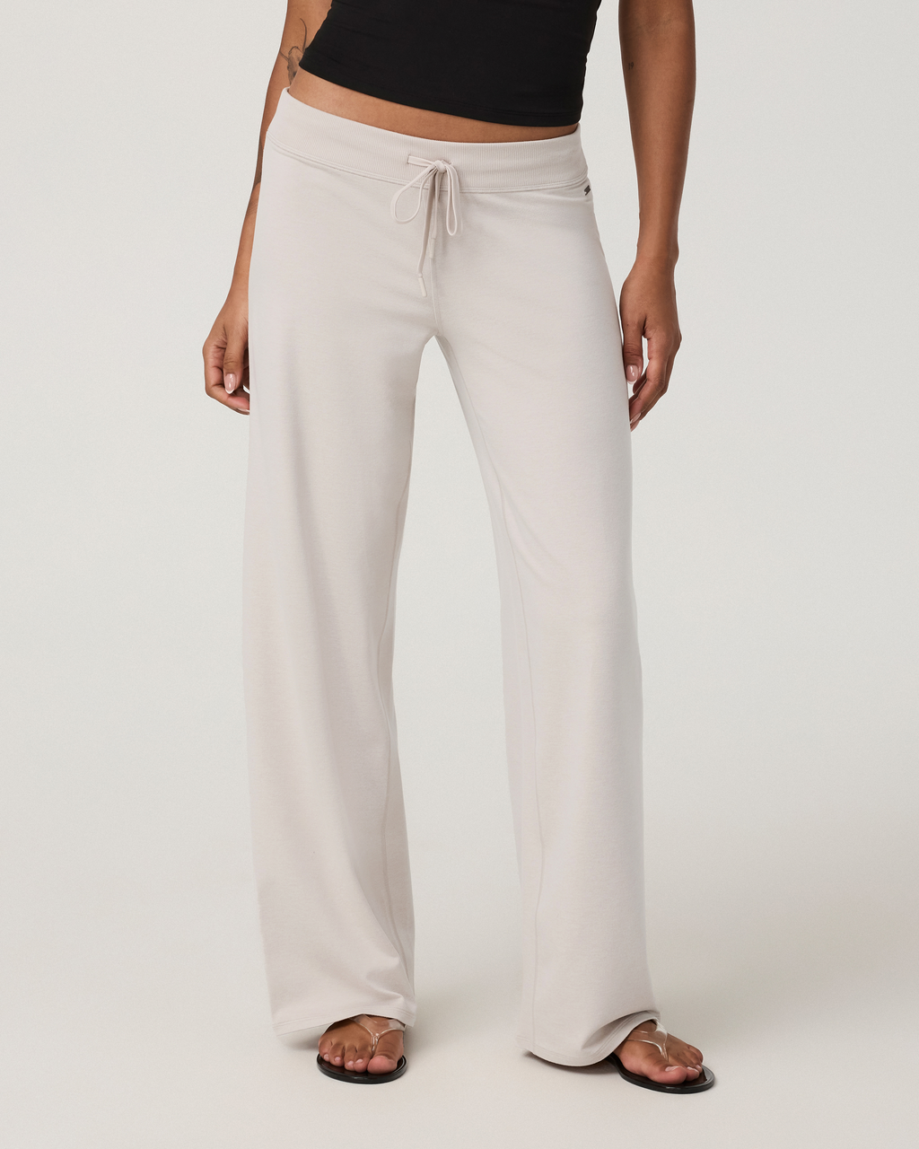 Halo Low Rise Straight Leg Pant - Long | Ecru Heather
