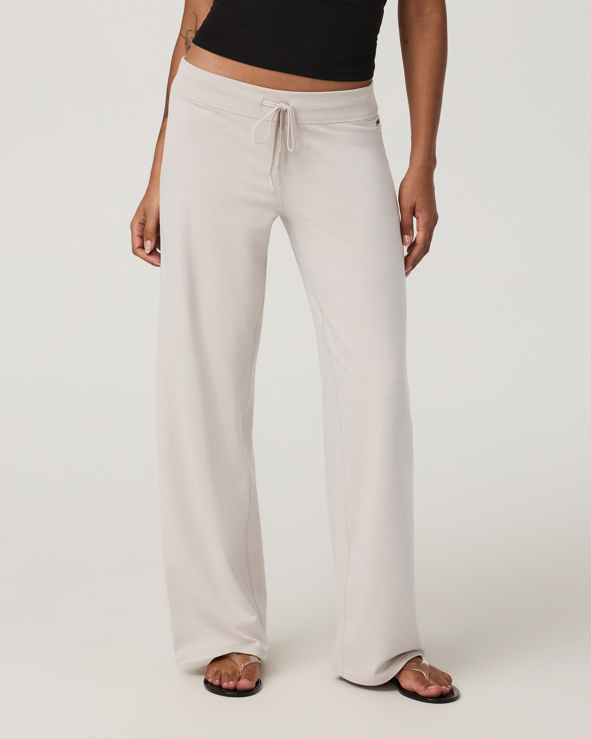Halo Low Rise Straight Leg Pant - Long | Ecru Heather