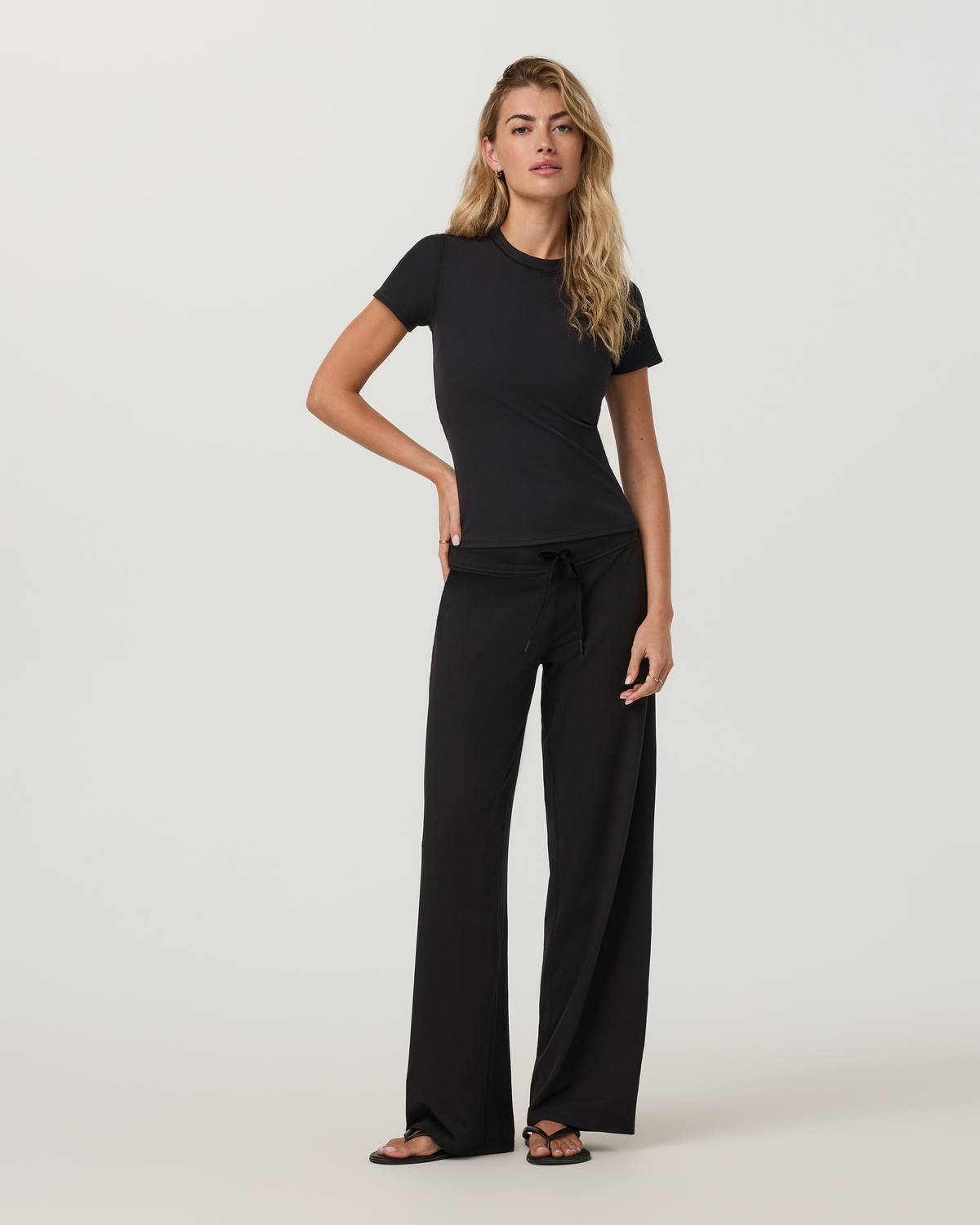 Halo Low Rise Straight Leg Pant - Long | Solid Black